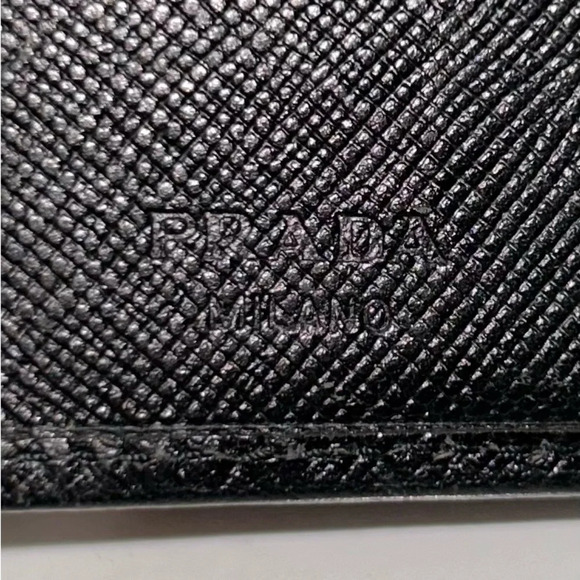 Prada Black Saffiano Leather Wallet (missing clamp) - Picture 7 of 15